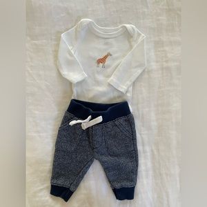 Newborn sweats and onsie